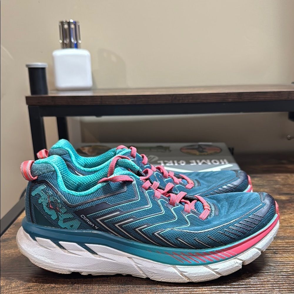 Hoka Clifton 4 Blue Road-Running Shoes Size 8.5